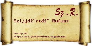 Szijjártó Rufusz névjegykártya